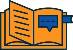 Open Book Line Filled Two Colors Icon vector