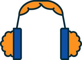 Earmuff Line Filled Two Colors Icon vector