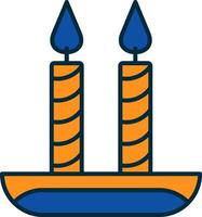 Candle Line Filled Two Colors Icon vector