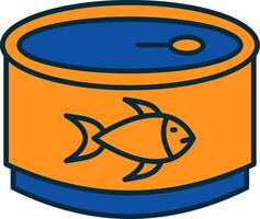 Tuna Line Filled Two Colors Icon vector