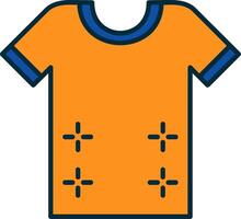 camisa línea lleno dos colores icono vector