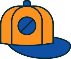 Baseball Cap Line Filled Two Colors Icon vector