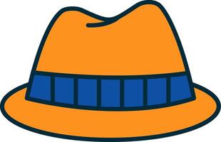 Fedora Hat Line Filled Two Colors Icon vector