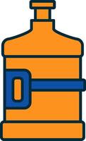 Water Flask Line Filled Two Colors Icon vector