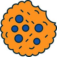 Cookie Line Filled Two Colors Icon vector