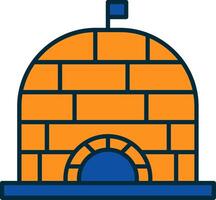 Igloo Line Filled Two Colors Icon vector