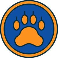 Pawprint Line Filled Two Colors Icon vector