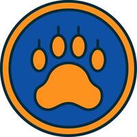 Pawprint Line Filled Two Colors Icon vector
