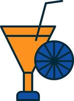 Cocktail Line Filled Two Colors Icon vector