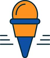 Ice Cream Line Filled Two Colors Icon vector