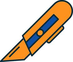 Utility Knife Line Filled Two Colors Icon vector