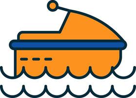 Jet Ski Line Filled Two Colors Icon vector