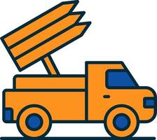 Missile Truck Line Filled Two Colors Icon vector