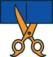 Scissors Line Filled Two Colors Icon vector