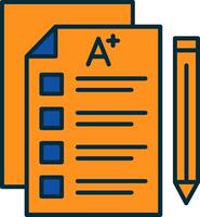 Exam Line Filled Two Colors Icon vector