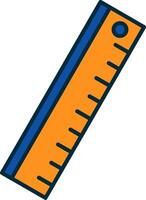 Ruler Line Filled Two Colors Icon vector