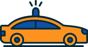 Police Car Line Filled Two Colors Icon vector