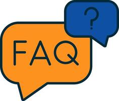 Faq Line Filled Two Colors Icon vector