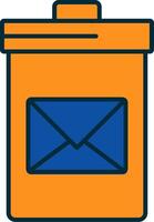 Delete Message Line Filled Two Colors Icon vector