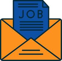 Job Offer Line Filled Two Colors Icon vector