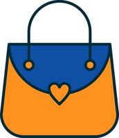 Purse Line Filled Two Colors Icon vector