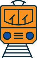 Train Line Filled Two Colors Icon vector