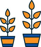 Grow Plant Line Filled Two Colors Icon vector