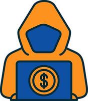 Money Laundering Line Filled Two Colors Icon vector