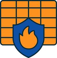 Firewall Line Filled Two Colors Icon vector