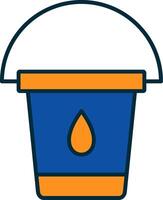 Water Bucket Line Filled Two Colors Icon vector