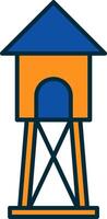 Watchtower Line Filled Two Colors Icon vector