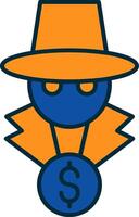 Fraud Line Filled Two Colors Icon vector