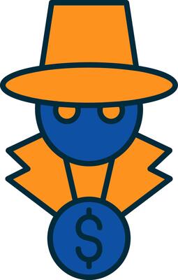Fraud Line Filled Two Colors Icon