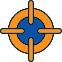 Target Line Filled Two Colors Icon vector