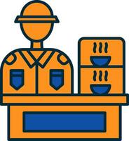 Canteen Line Filled Two Colors Icon vector