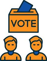 Voters Line Filled Two Colors Icon vector