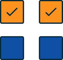 Check Box Line Filled Two Colors Icon vector