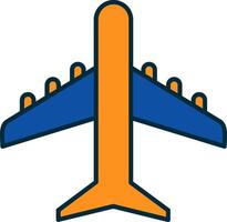 Plane Line Filled Two Colors Icon vector
