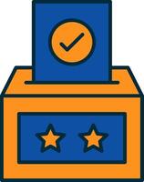 Voting Box Line Filled Two Colors Icon vector