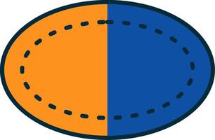 Oval Line Filled Two Colors Icon vector