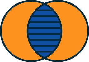 Overlap Line Filled Two Colors Icon vector