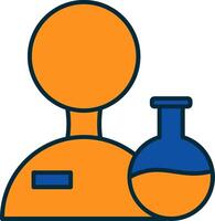 Scientist Line Filled Two Colors Icon vector