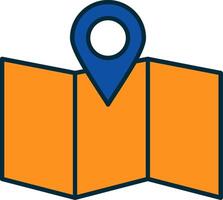 Site Map Line Filled Two Colors Icon vector
