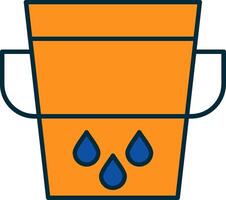 Water Bucket Line Filled Two Colors Icon vector