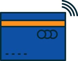 Contactless Line Filled Two Colors Icon vector