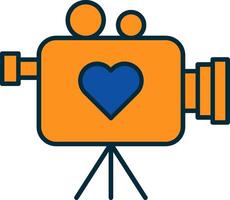 Wedding Video Line Filled Two Colors Icon vector