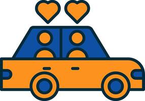 Wedding Car Line Filled Two Colors Icon vector