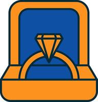 Ring Box Line Filled Two Colors Icon vector