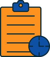 Waiting List Line Filled Two Colors Icon vector