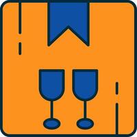 Fragile Line Filled Two Colors Icon vector